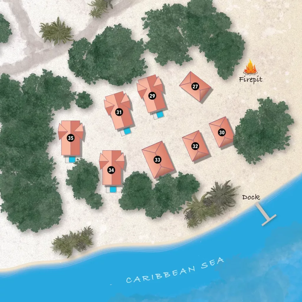 Excerpt of a watercolor-style map created for the NAIA Spa & Resort in Belize.