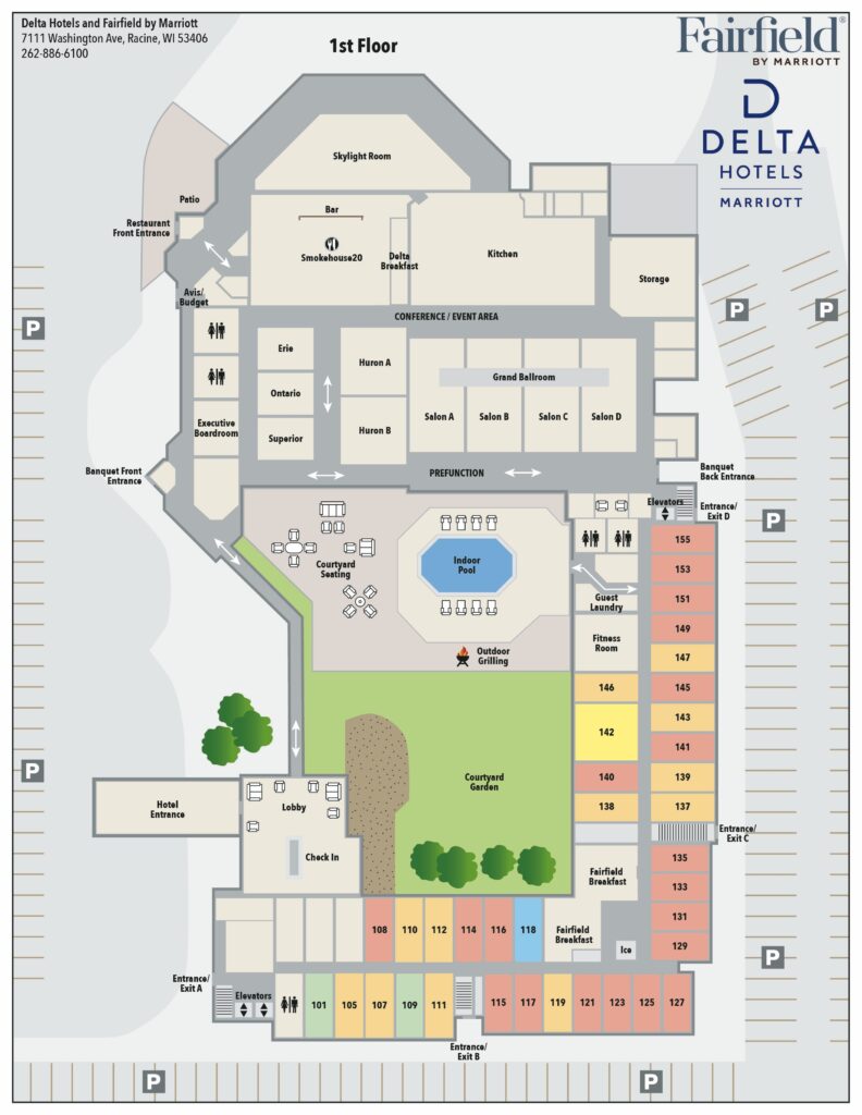 Map of the Marriott Fairfield-Delta Hotel